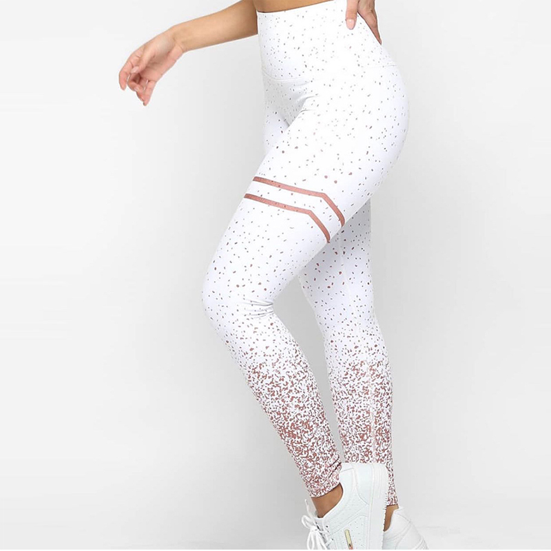 New Hot sale Women Gold Print Leggings No Transparent Exercise Fitness Leggings Push Up Workout Female Pants