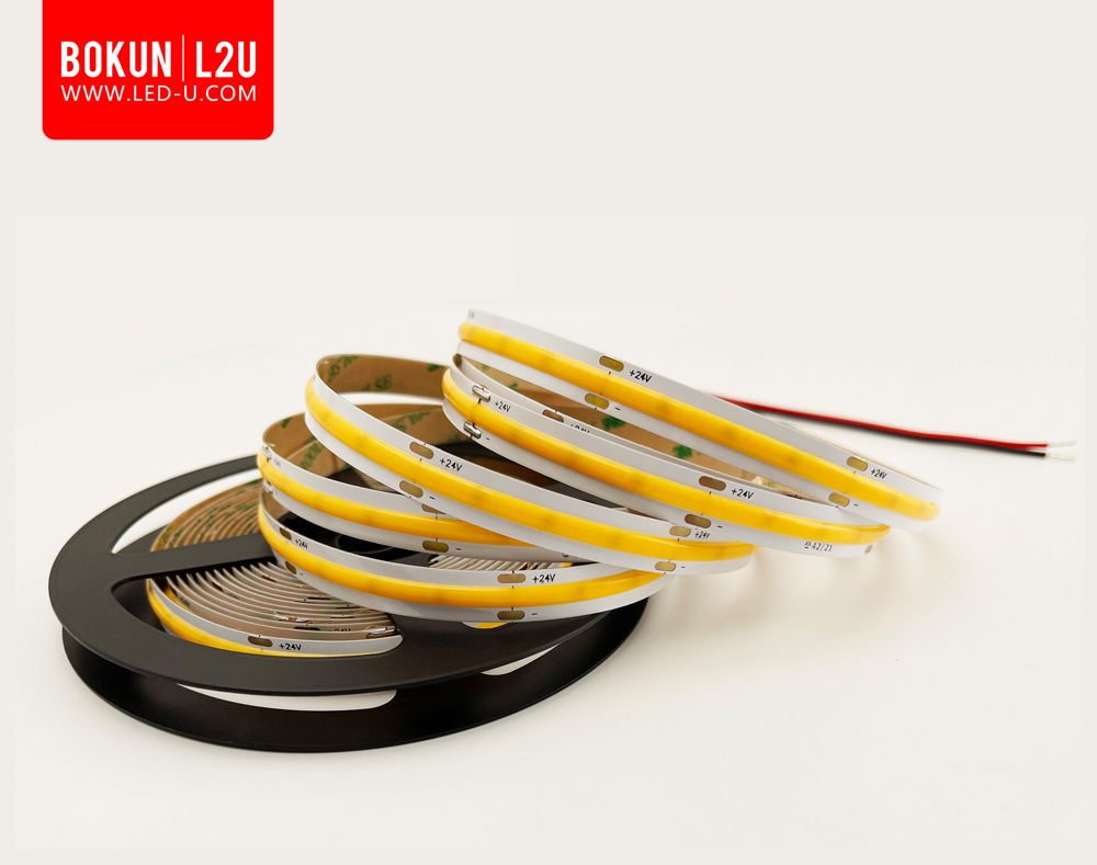 BOKUN DC12V/24V LED COB strip light Ra90 480led/m uniform lighting, decor for home office restaurant High Light