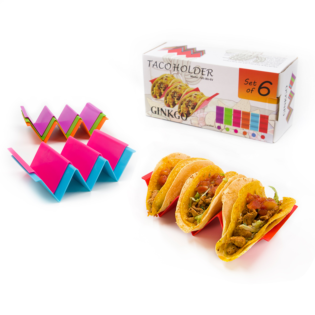 Высокое качество пищевой пластик Taco Стенд Лоток 6 упаковка Taco держатель