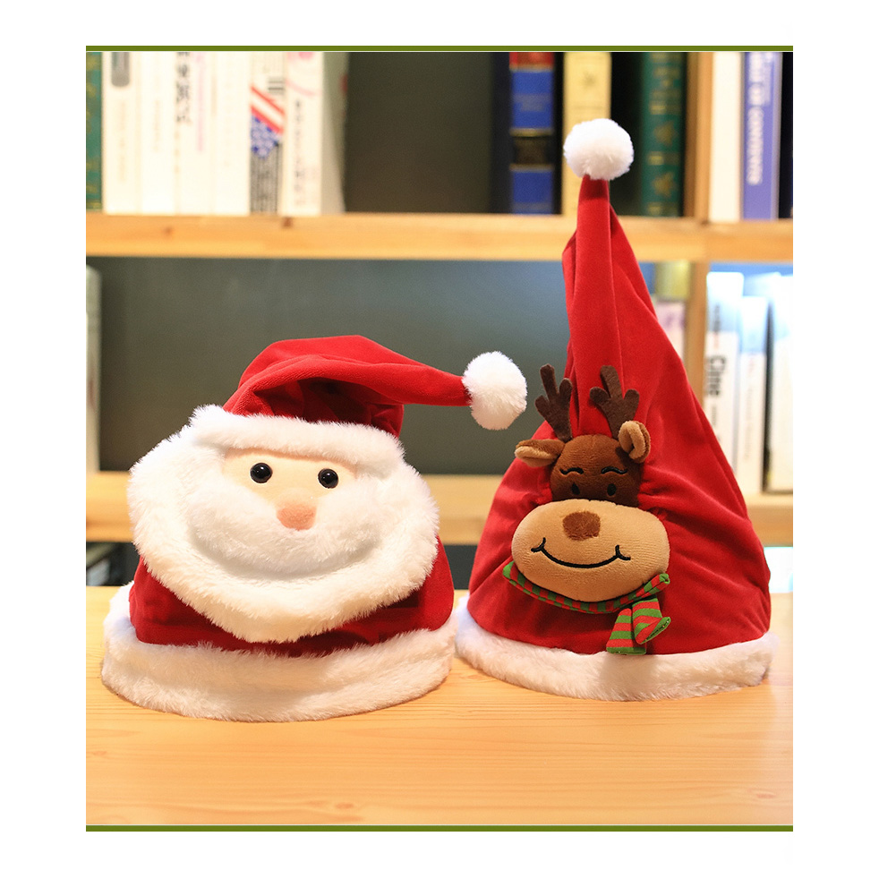 Adult Kids Musical Singing Lighting Electric Moving Dancing Xmas Santa Hat for Christmas Party Holiday Decoration