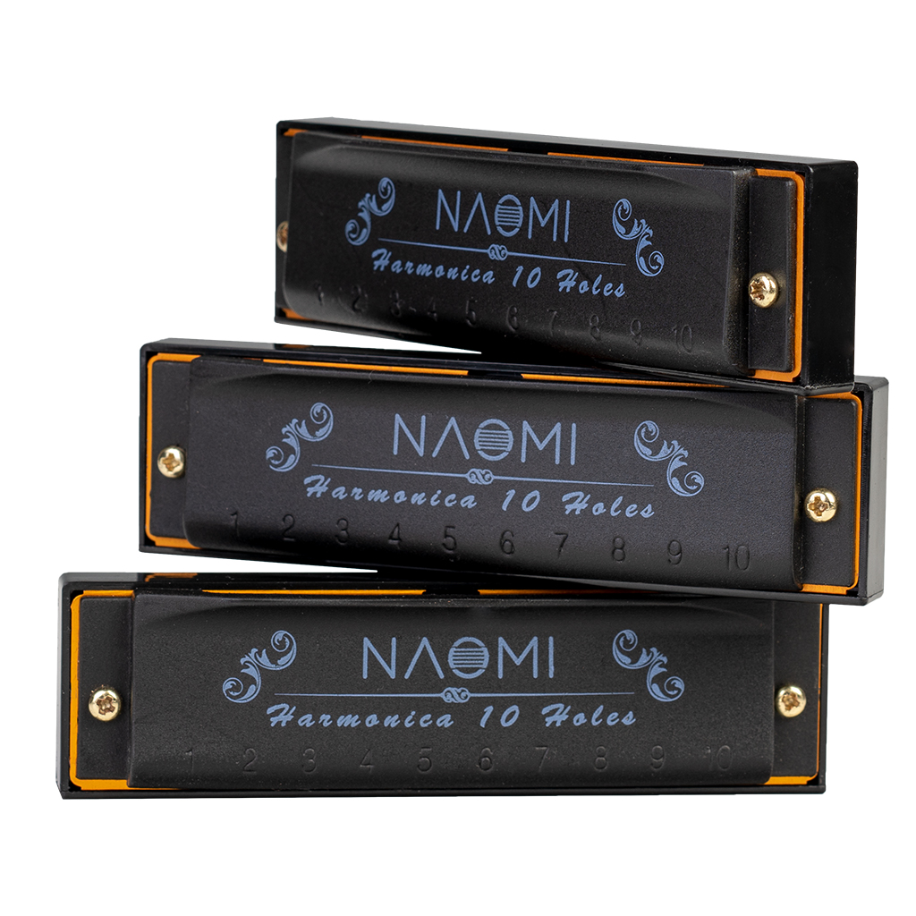NAOMI Hoodoo Blues Harmonica 3-Pack с чехлом C D G Tone Harmonica Set