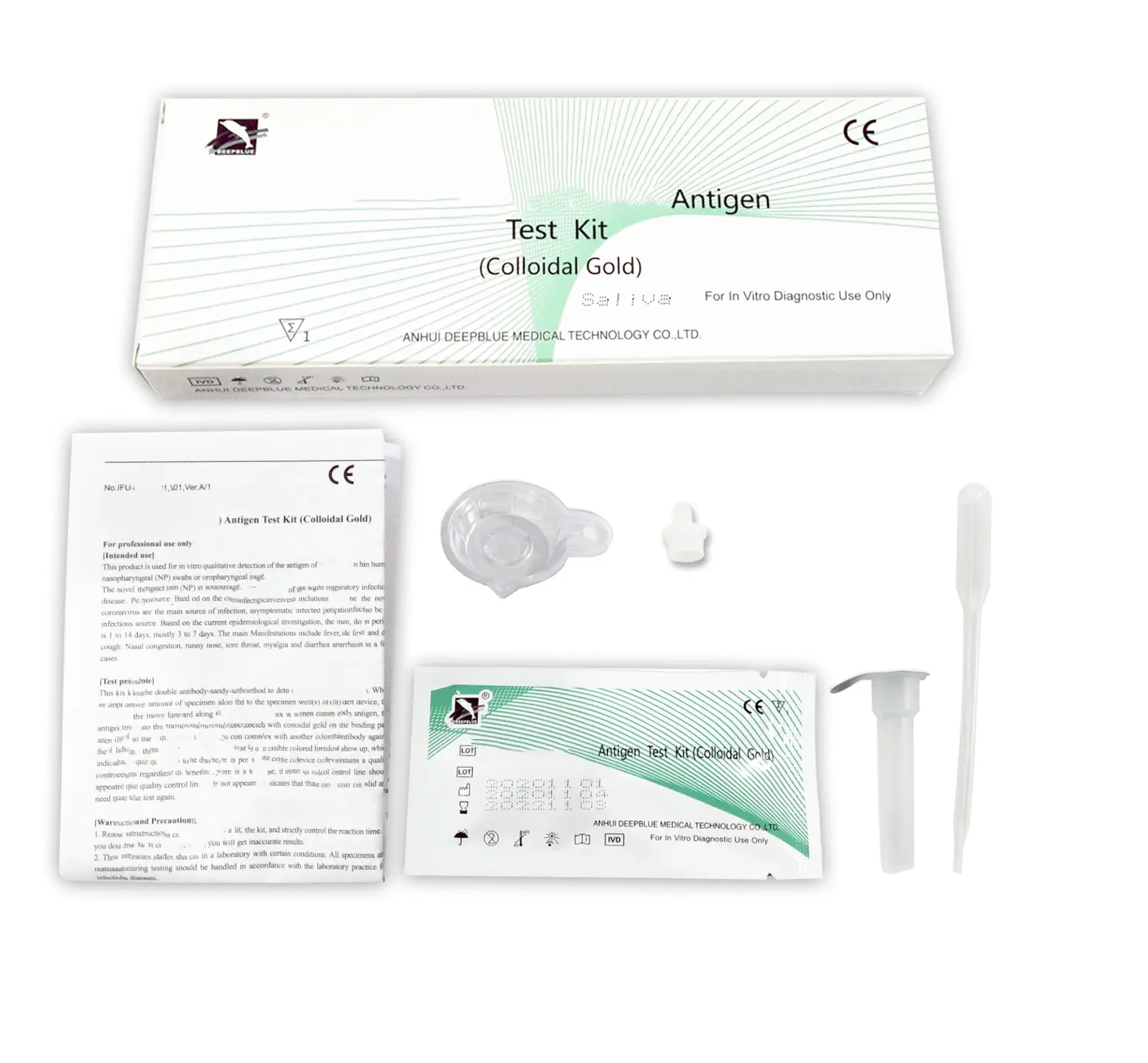 Deepblue 1 Set/box Medical Antigen Diagnostic Saliva or Swab Rapid Test Kit for Professional use or Self Test