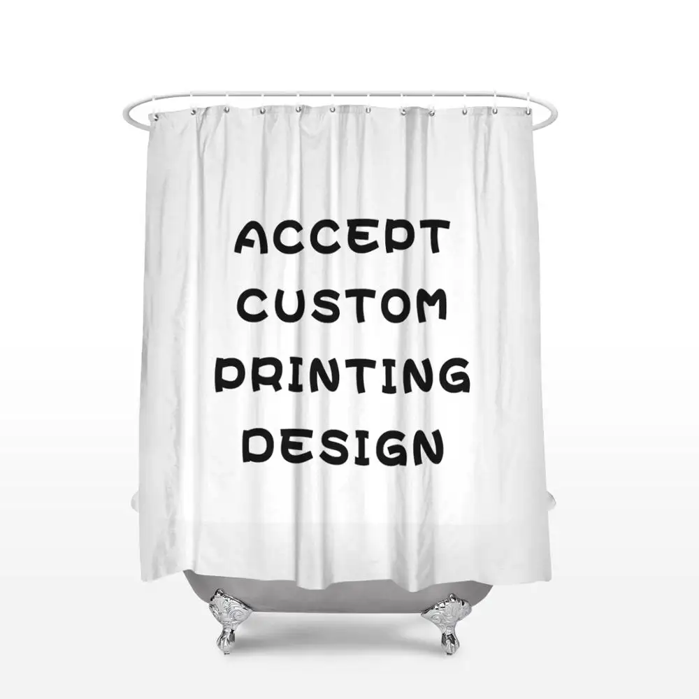 Amazon Best sale Custom Printed Shower Curtain Polyester Waterproof Bathroom 3D Print Wholesale Custom Shower Curtain