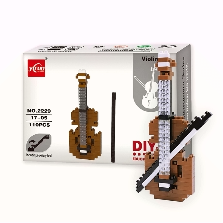 2020 новые игрушки Обучающие diy скрипки микро блоки yirun серия музыкальных инструментов Экологичные мини нано блоки