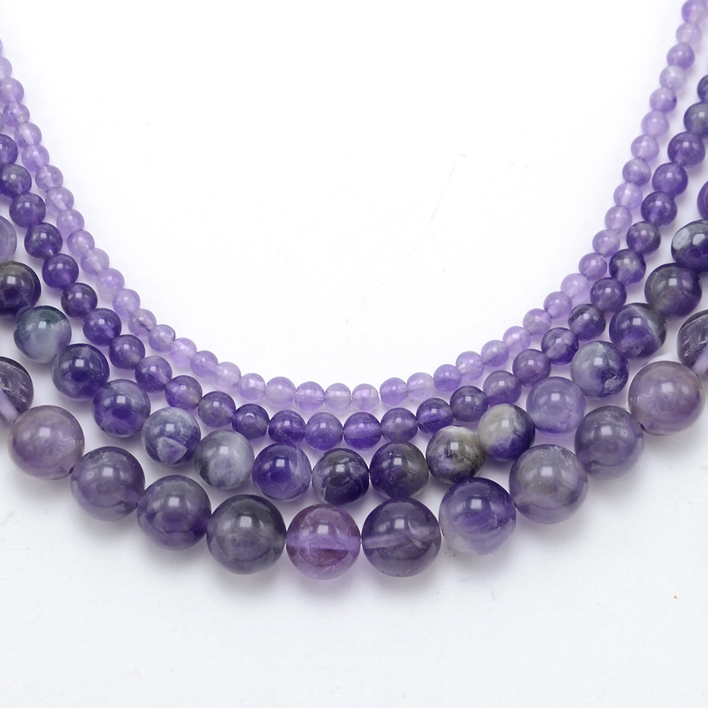 Wholesale 4/6/8/10mm Amethyst Round Jewelry Natural Stone Beads for Jewelry Making