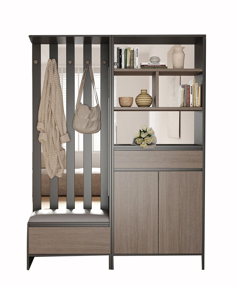 Multiple function home furniture combination Coat Rack Stand Shoe Cabinet With Mirror Shoe Rack Bench