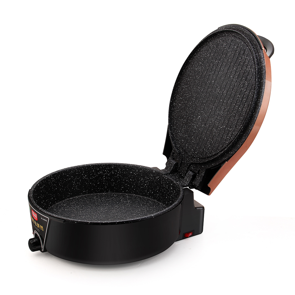 Deeper aluminum34cm skillet Desktop Electric cooking pan with hot pot double side electric baking pan for pancakes pizza,snack