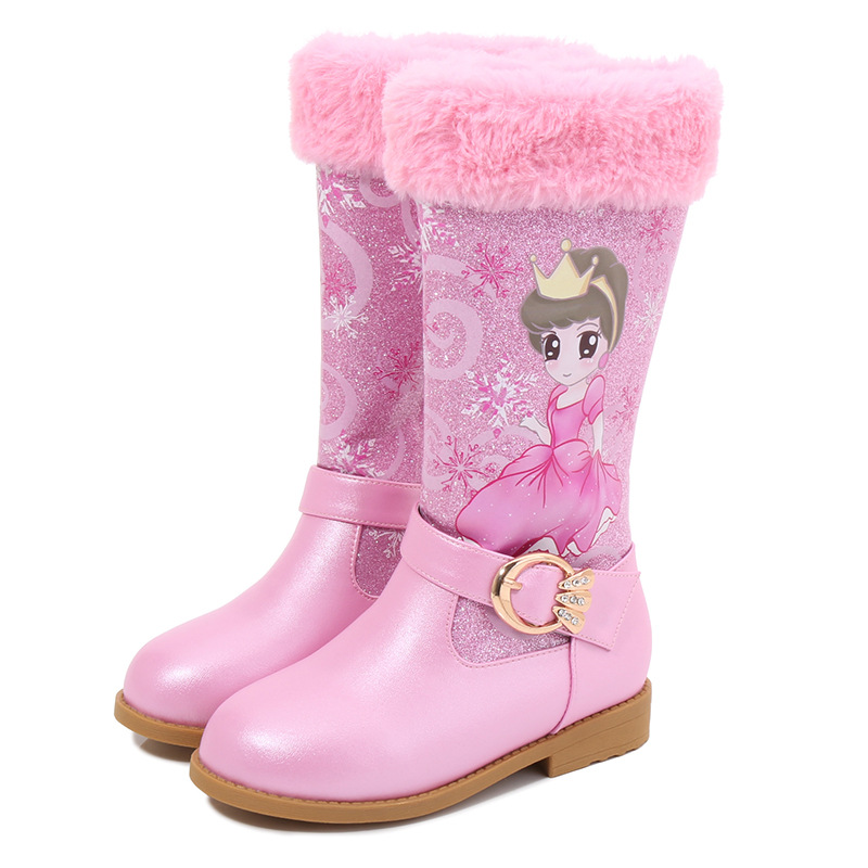 Winter new children snow boots plus velvet high boots princess boots
