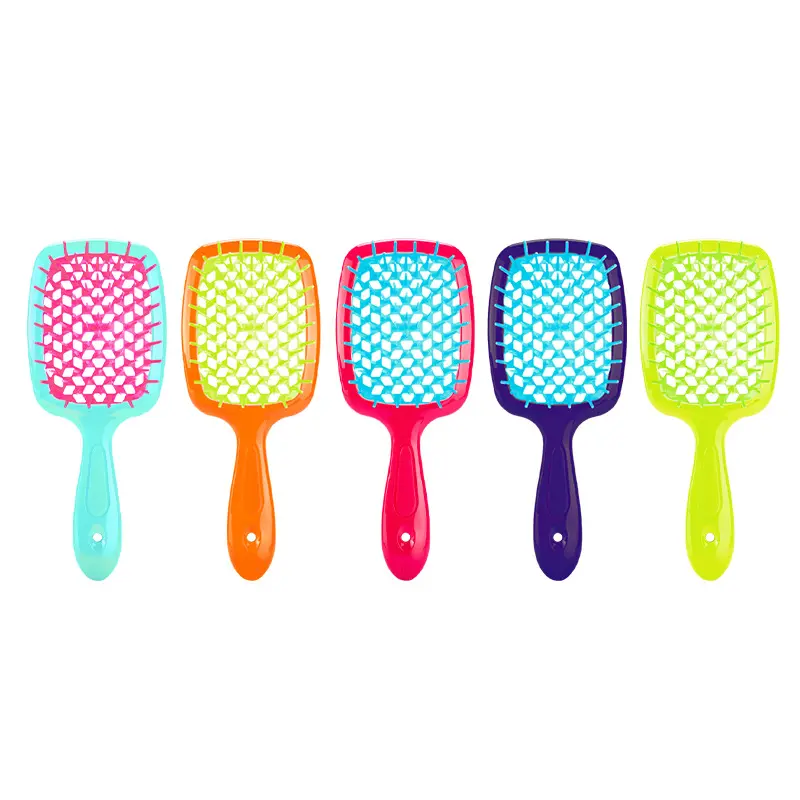 SongMay Customize Logo head Grids Hair Comb Wet massage scalp makeup Teeth Air Cushion detangling hollow comb hair brush