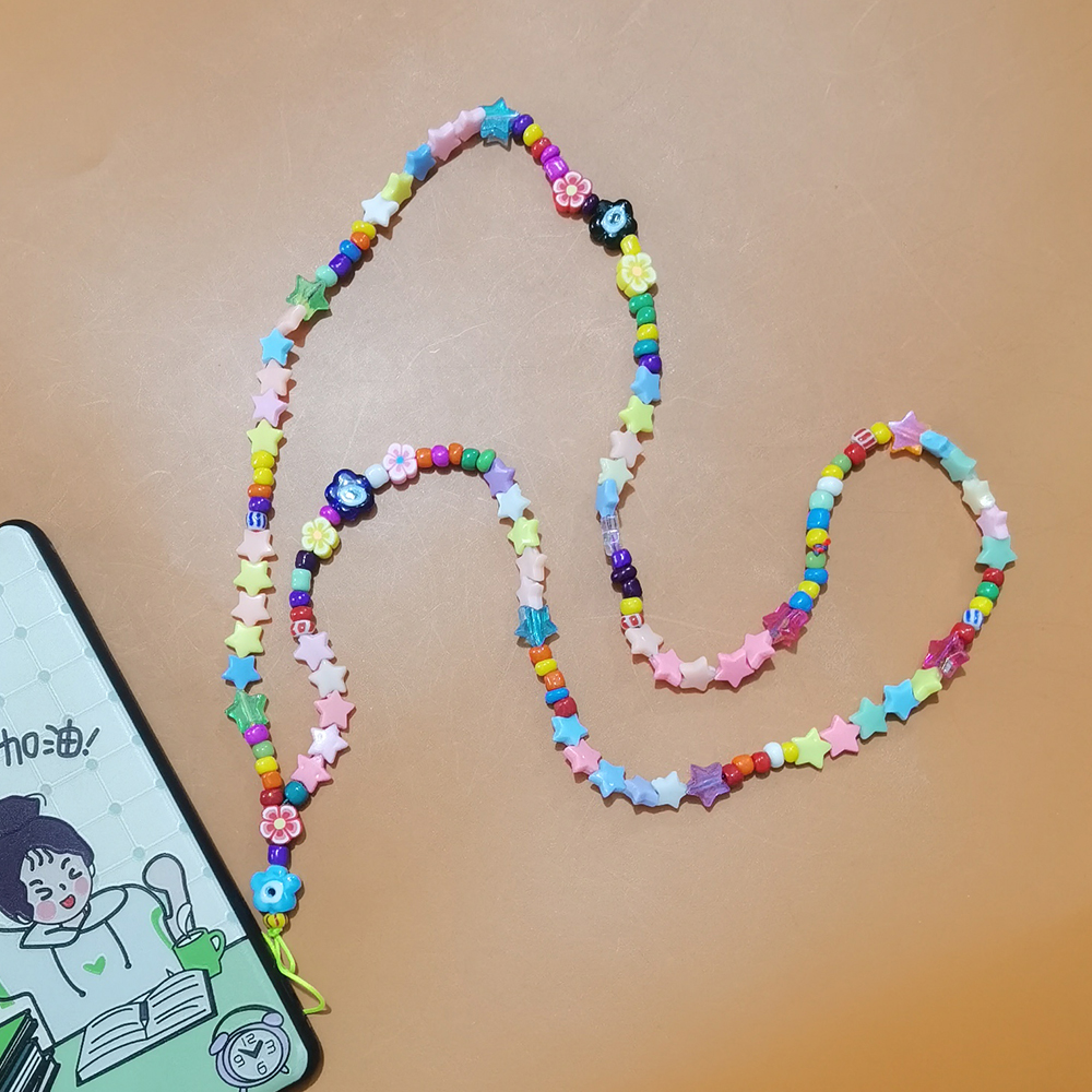 RAKOL RTC005 Bohemian rainbow stars mobile phone lanyard hanging rope mobile phone chain