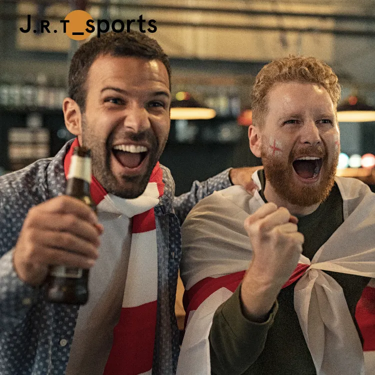 Soccer Club Fans Cheering Scarf Acrylic Knitted Jacquard England Football Scarf Custom Logo