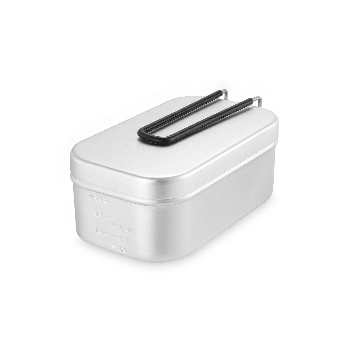 Heated Lunch Box Aluminum Alloy 304 Stainless Steel Lunch Box with Lid Handle for Outdoor Wildness Camping and Traveling