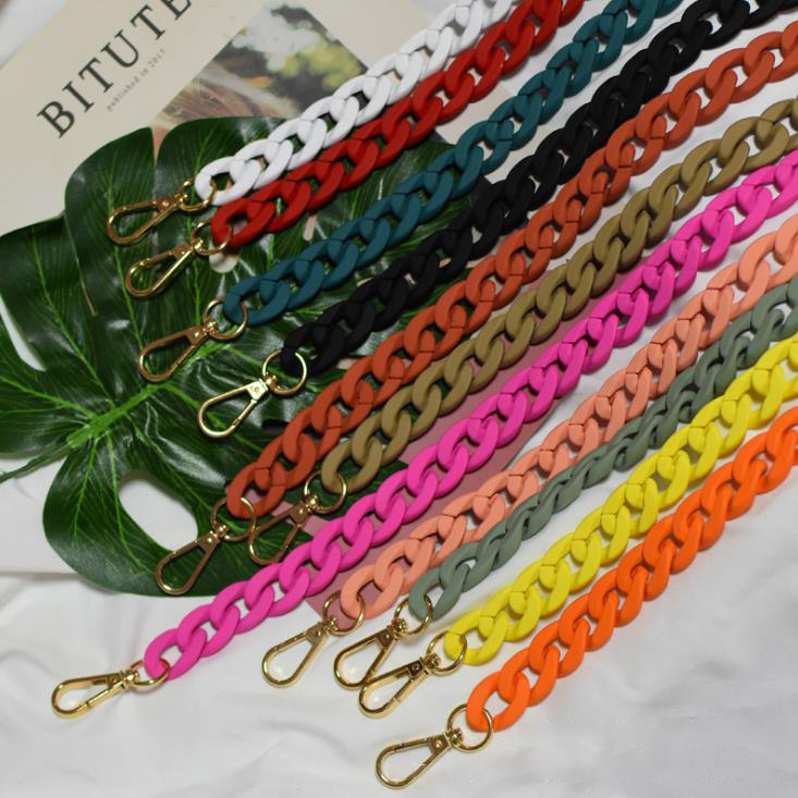 ZONESIN Matte Color Resin Acrylic Chain Link For Handbags Plastic Women Purse Chain For Bag Handle