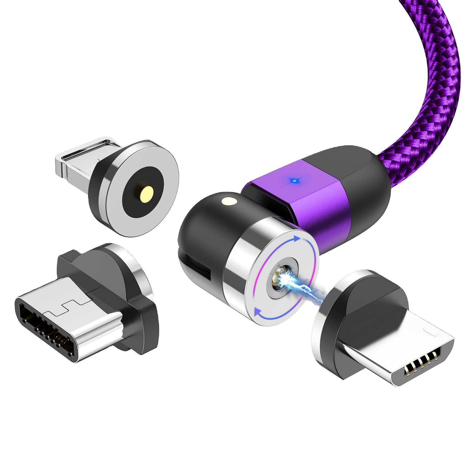 Магнитный кабель USB 3 А для быстрой зарядки iPhone 11 8 7 6 XS XR X Plus Samsung Xiaomi Type C Micro Магнитный зарядный кабель 540