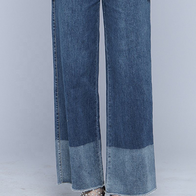 Huiquan New Style Loose Breathable Light Blue Elastic Womens Jeans For Young Lady
