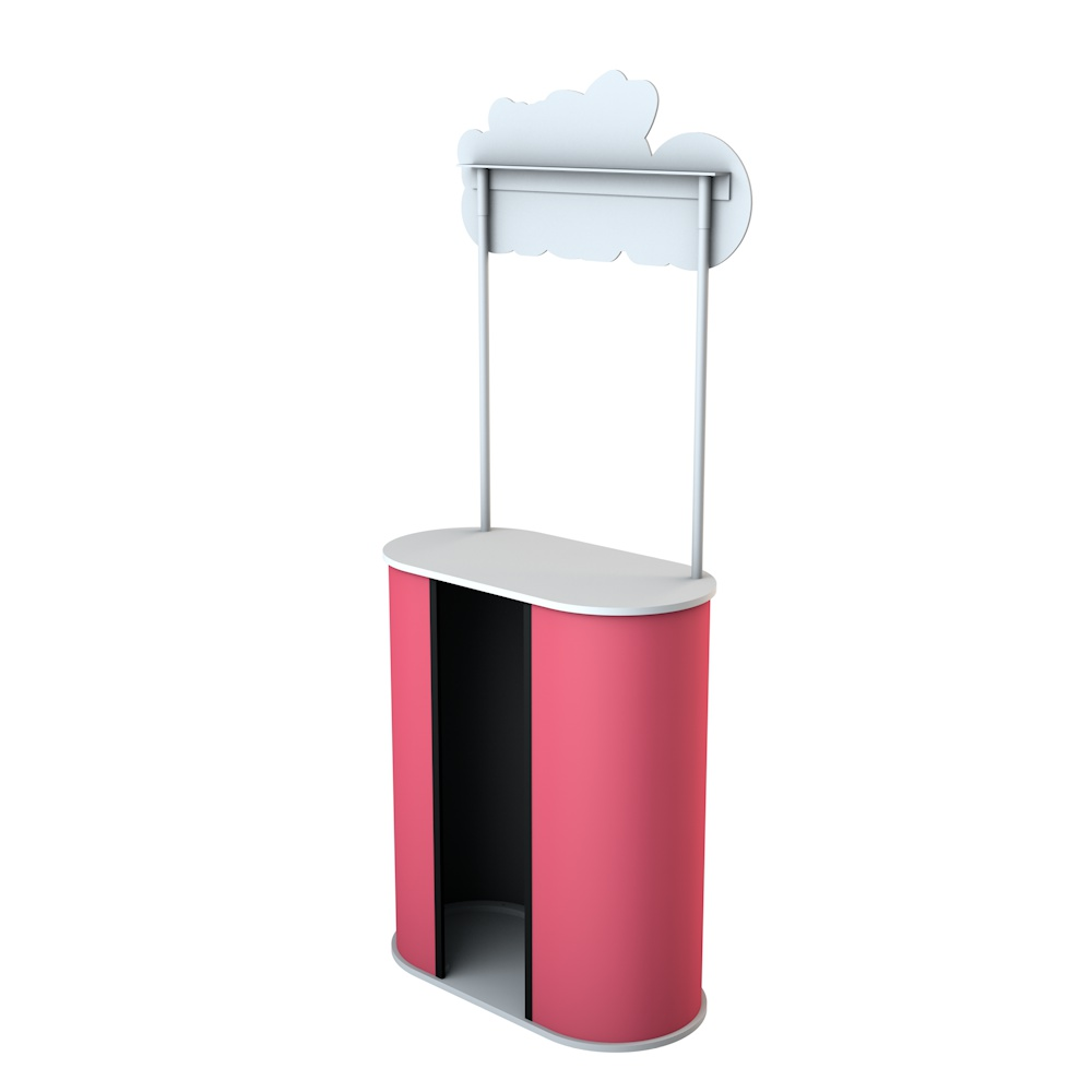 Free custom Portable Trade Show Podium Table Counter Stand Black Display Booth promotion counter Trade Show Counter