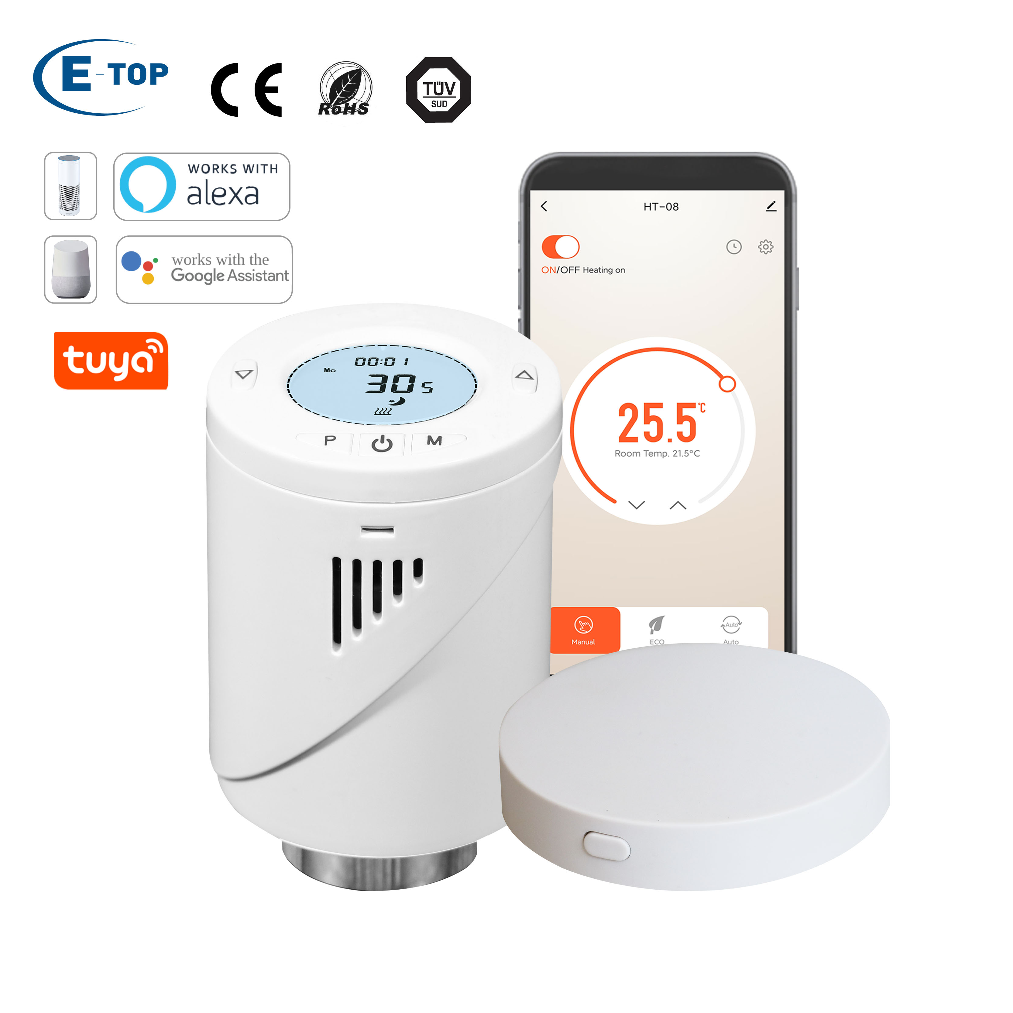 Wi-Fi беспроводной термостатический радиаторный клапан головка ТРВ с 7 дней программируемый