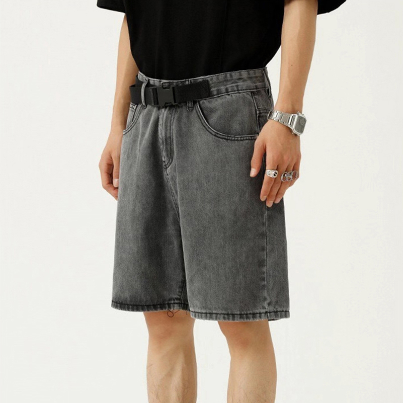 2021 High Quality Snow Vintage Washed Loose men's Denim Jeans Shorts Factory Wholesale