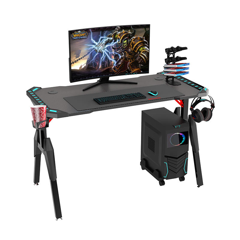 New design Professional gaming desk T shape computer PC table with wireless charging and USB funtion