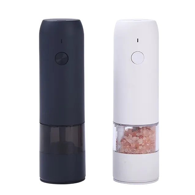 Automatic Peppercorn   Sea Salt Spice Mill Set One-Handed Rechargeable Electric Pepper and Salt Grinder Set with LED Light