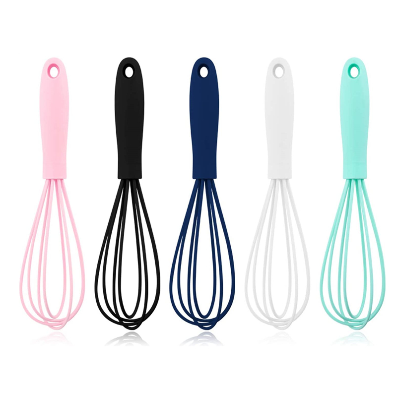 Amazon Hot Sale Multifunctional Egg Beater Silicone Egg Whisk Colorful 6 inch Mini Silicone Egg Mixer Beater