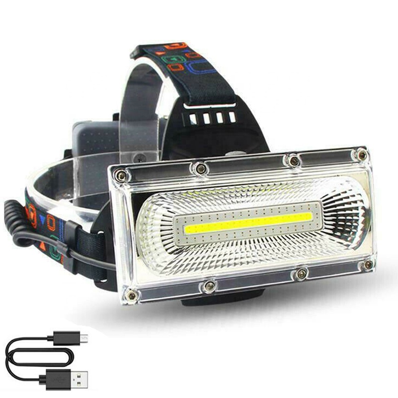 Мощный фары USB Перезаряжаемый COB LED красная синяя каску налобный фонарь для охоты, рыбалки мастерской строительной площадке фары