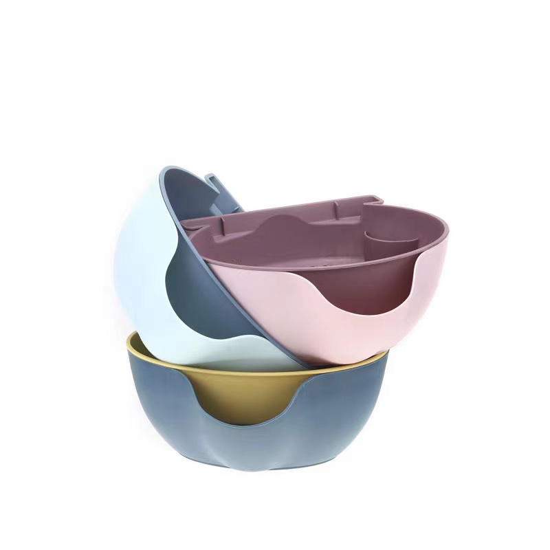 Creative Double Layer Fruit Bowl Can Put Mobile Phone Home Lazy Person Candy Box Can Be Separated Type Asphalt Water Basket