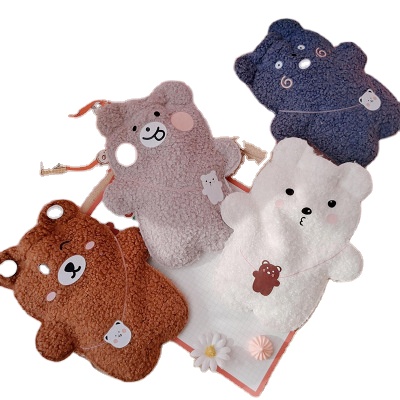 High Quality Little Bear PVC hot water bag plush Thick Explosion-Proof Cartoon Cute Portable Warm Packet Hot Water Bag