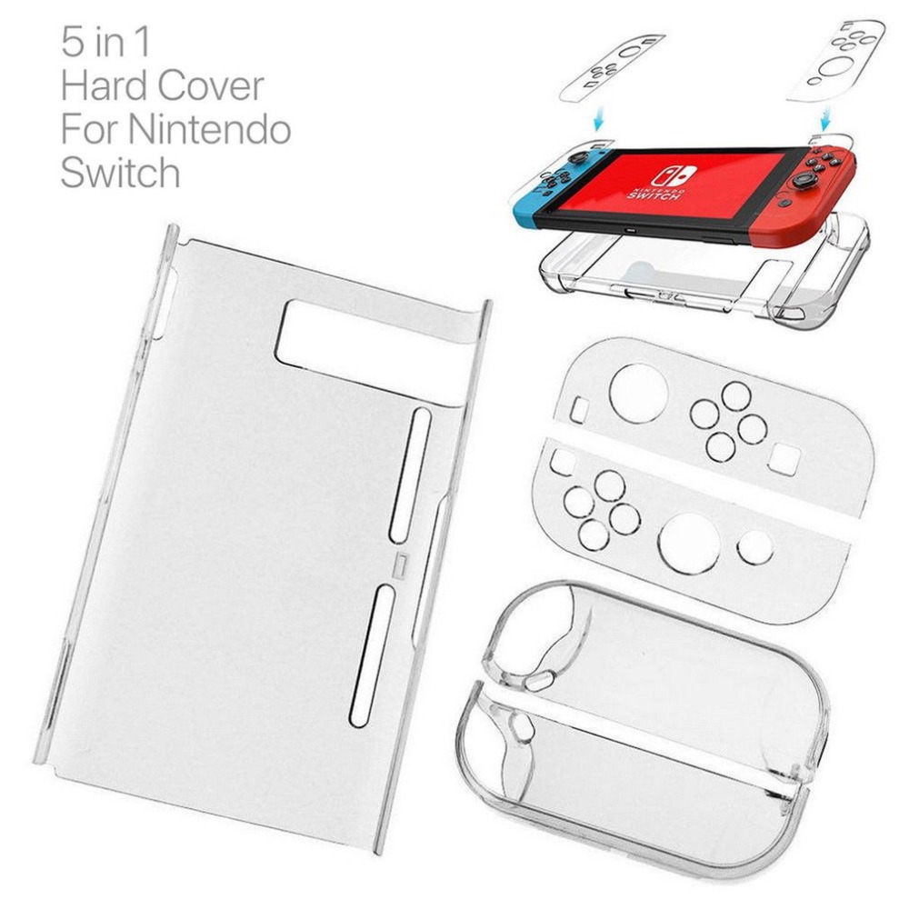 Кожаный чехол для Nintendo Switch 5 в 1 прозрачный противоударный жесткий защитный чехол Корпус для Nintendo Switch