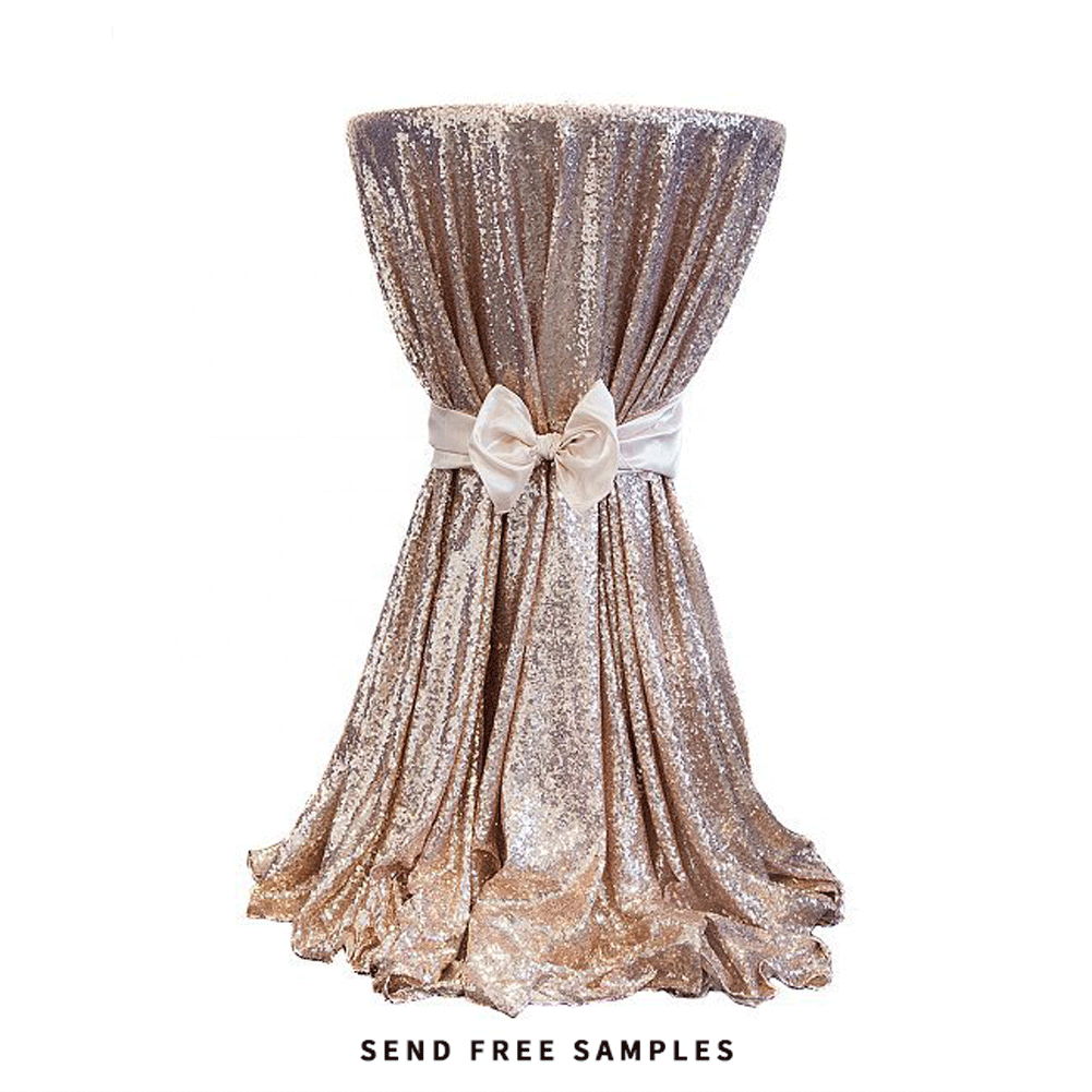 Cheap Banquet Wedding Birthday Party Decorative Supplies Glitter Round Sequins Fabric Layout polyester table cloth Decor