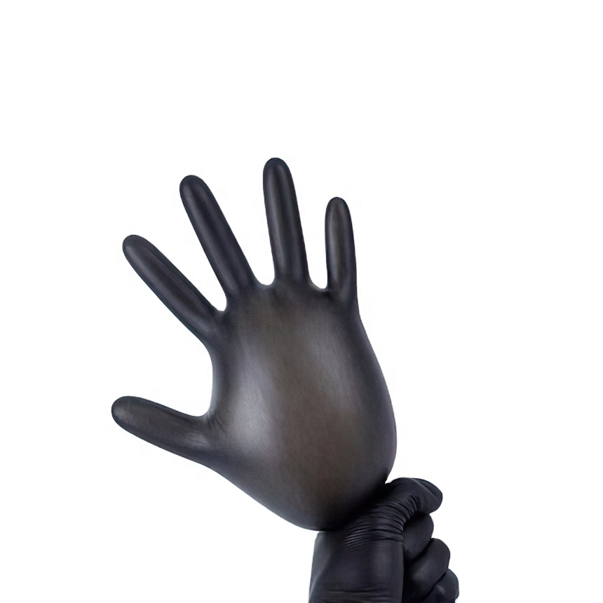 Wholesale black disposable household sterile gloves promote powder free cheap synthetic nitrile gloves