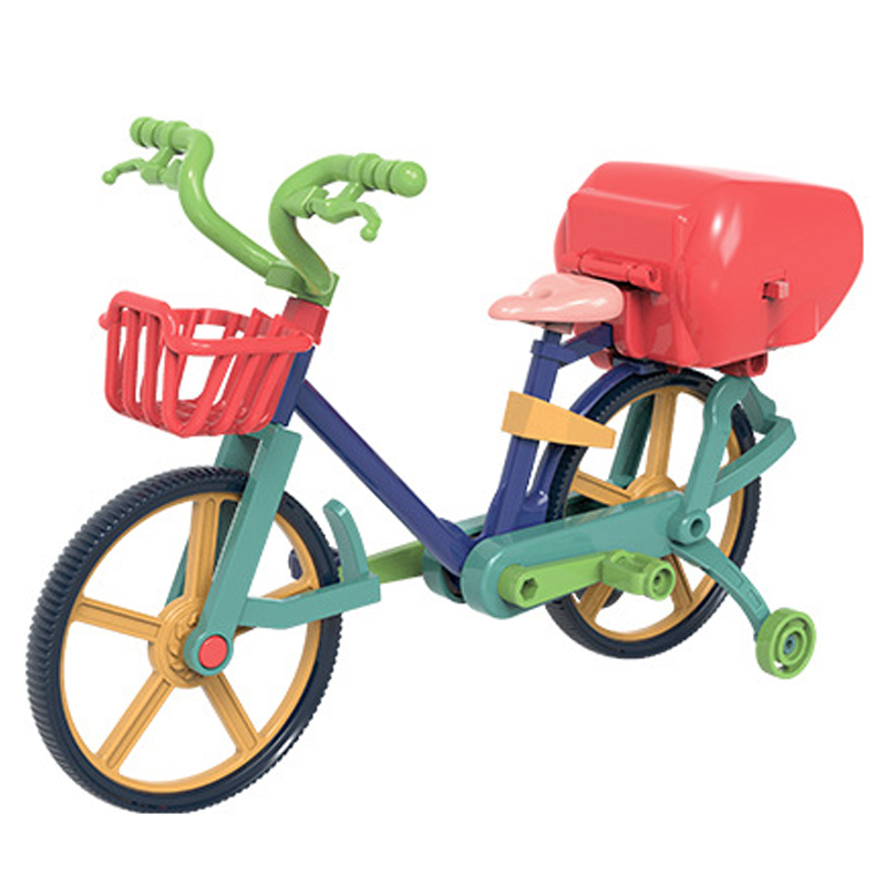 Simulation cartoon cardan caster B/O electric child bike toy with light music