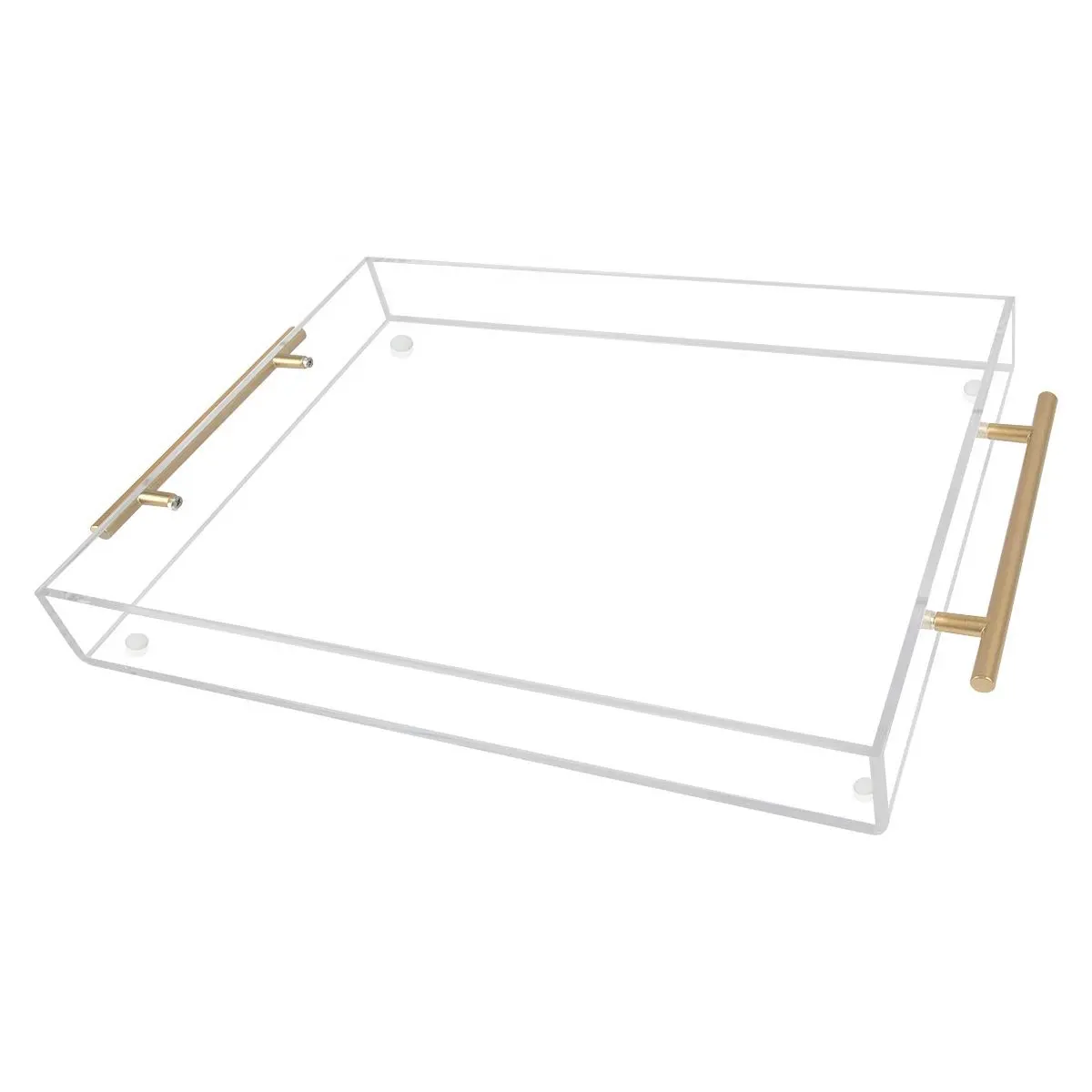 20x12 Inch Party Home Shop Serving Tray Wholesale Clear Stacking Lucite Tray Acrylic Trays With Handle