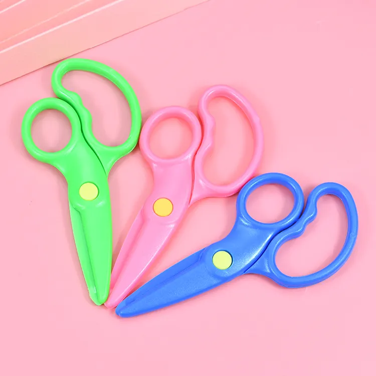 Popular Plastic Colored Safety Preschool Training Scissors Children Preschool Training Scissors For Kids Art Craft DIY Hand Make