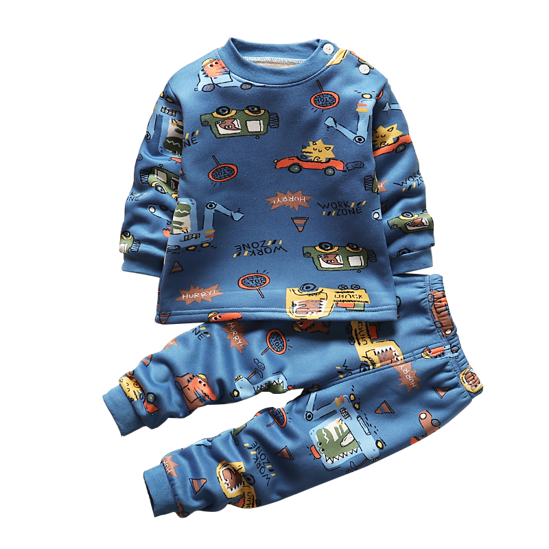 Children's thermal underwear set baby thermal clothing with plush and thickened winter autumn clothes for boys and girls babies