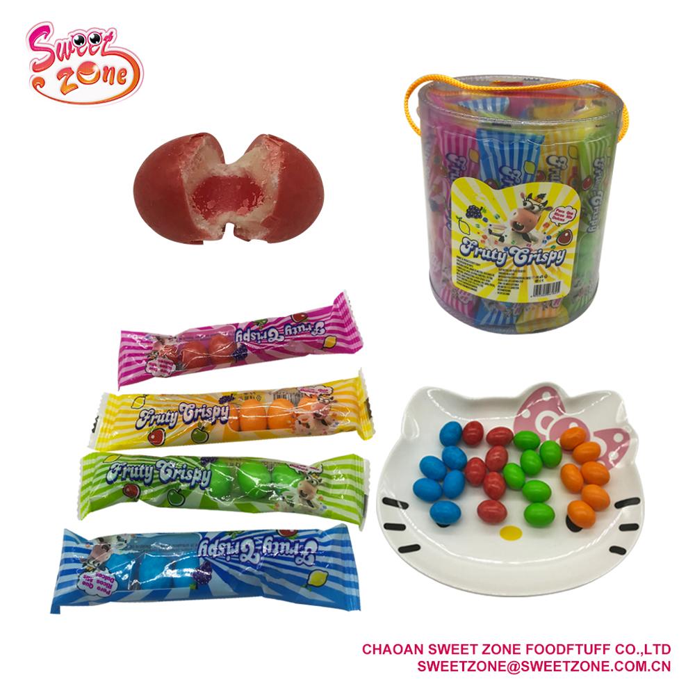 Fruity Crispy Egg Soft Candy Center Filled Jam