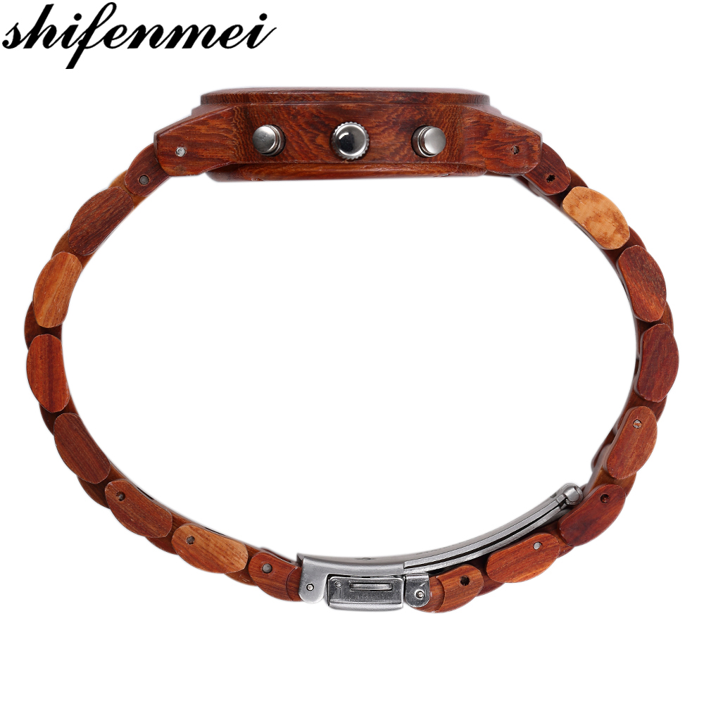 Shifenmei S5581 100% Экологичные деревянные кварцевые часы с хронографом популярные европейские бамбуковые часы Relogio Masculino Hombre