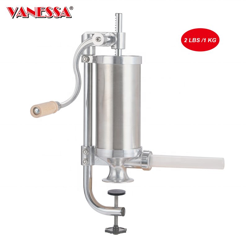 2.5LBS Vertical Stainless Steel Manual Sausage Maker Sausage Stuffer Sausage Making Machine With 4 tubes