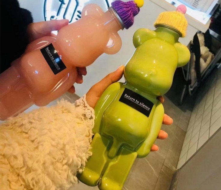 16oz Honey Juice Beverage Bear Shape PET Plastic Bottles 500ml