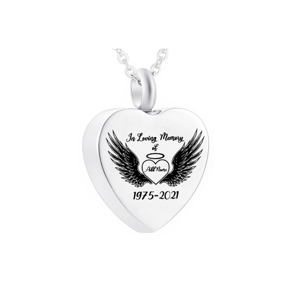 Cremation Jewelry Heart Pendant Stainless Steel Cremation Necklace Jewelry Pet Urn Souvenir Ash Pendant