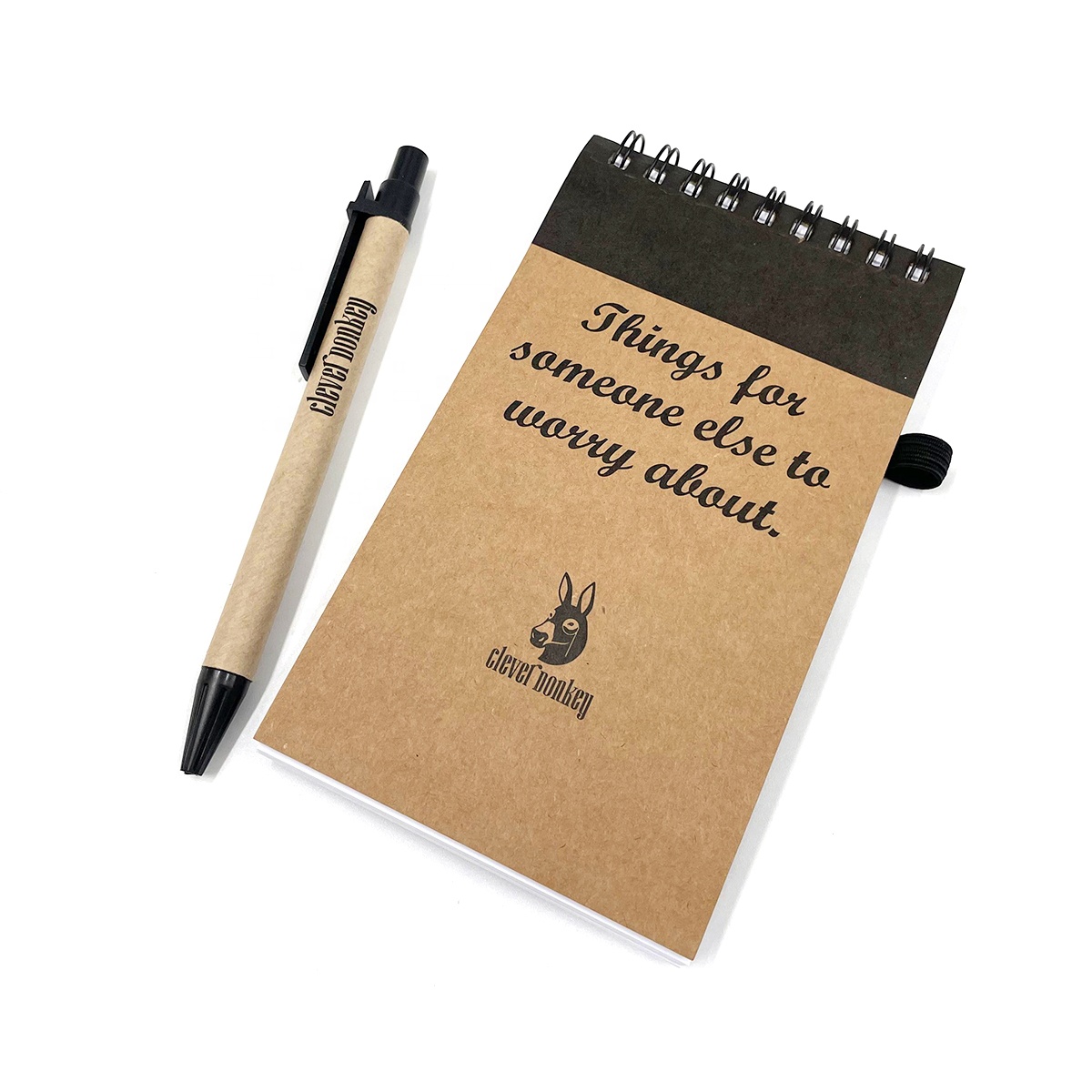 Factory Price Eco-friendly Kraft Cover Mini Notepad Custom Spiral Composition Notebook With Pen