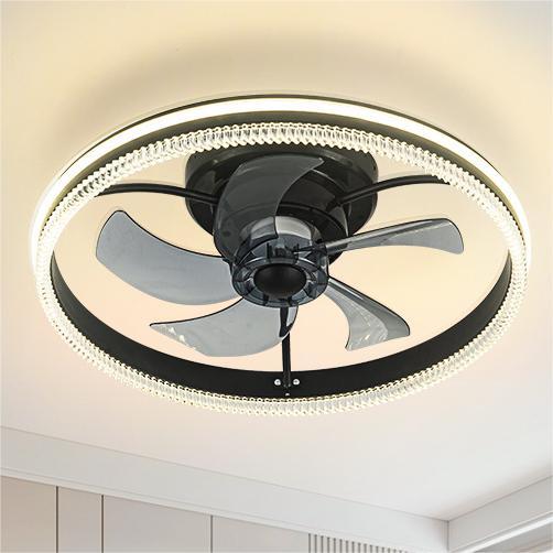 Simple and Modern Ceiling Fan Led Lights Creative Energy Saving Living Room Bedroom and Dining Room 5-leaf Tricolor Fan Lights