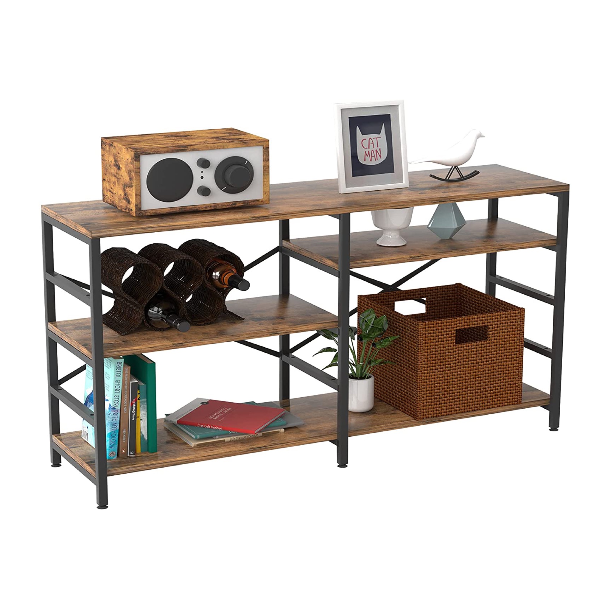 Modern Industrial Bedside Wooden Metal Hallway Console Accent Table Side Table Home With For Living Room Commercial Furniture