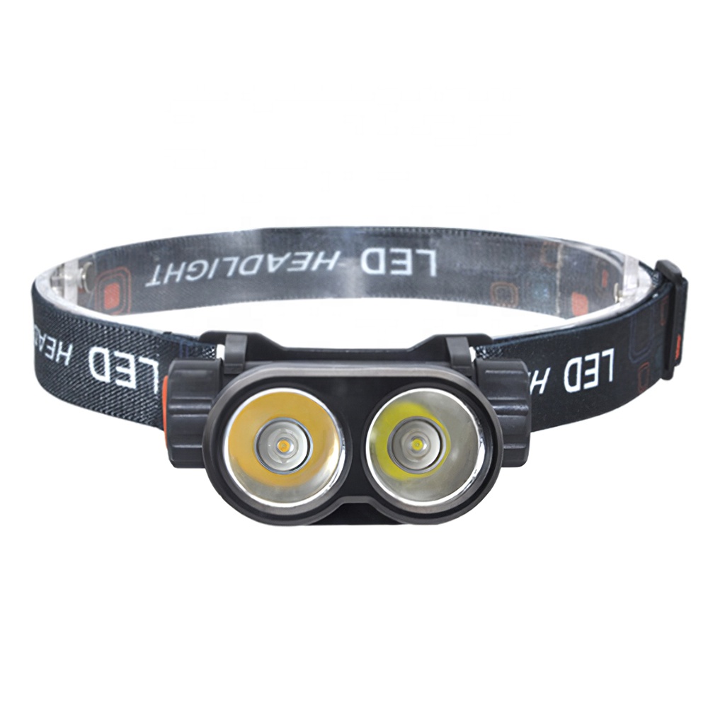 2022 double led headlamp mini white yellow portable head light usb charging builit-in battery magnet headlight high bright