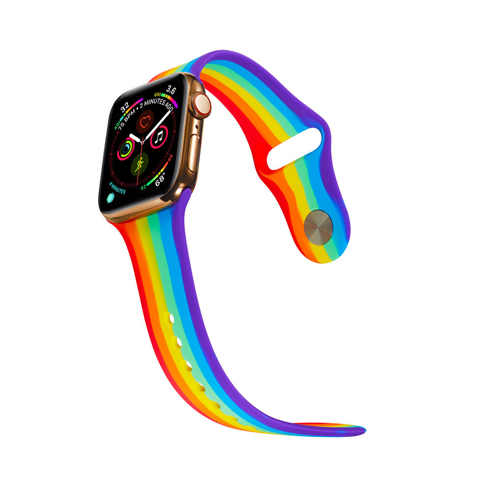 Спортивные часы в Радужном стиле, совместимы с Apple Watch 38 мм 40 мм, для Apple Watch iWatch Series 6 5 4 3 2 1 SE Edition, для мужчин и женщин