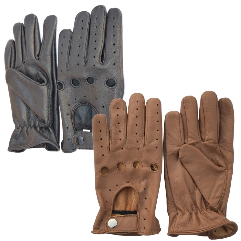 Driving Gloves Slim Fit Chauffeur Car Bus Glove Classic Luxury Mens Real Leather