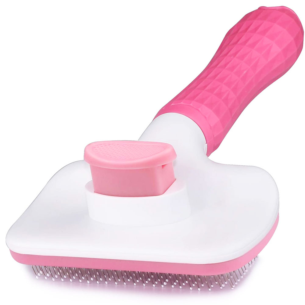 Easy using dog brush with self cleaning botton Pet comb for shedding dog hair brush pet dog