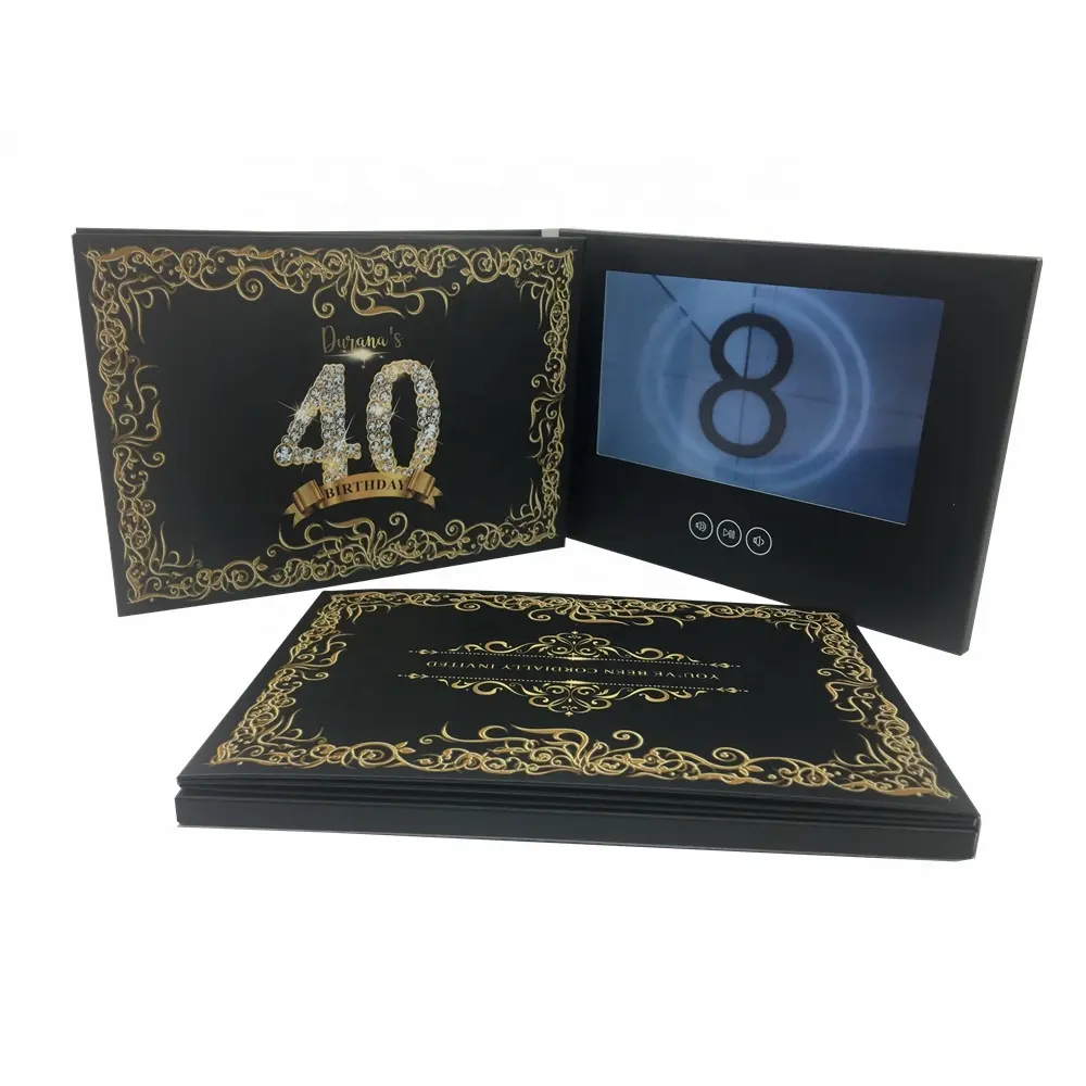 LCD Video Brochure, Folded Video Brochure Best Popular Hot Selling HD 7 Inch Birthday Card Paper Offset Printing 4 Color Love