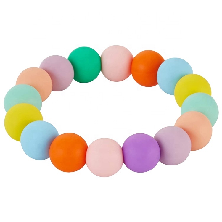 OKSILICONE Высококачественная игрушка для прорезывания зубов для браслета, ювелирные изделия, жевательное ожерелье для кормления ребенка, 19 мм, силиконовые бусины для массажа
