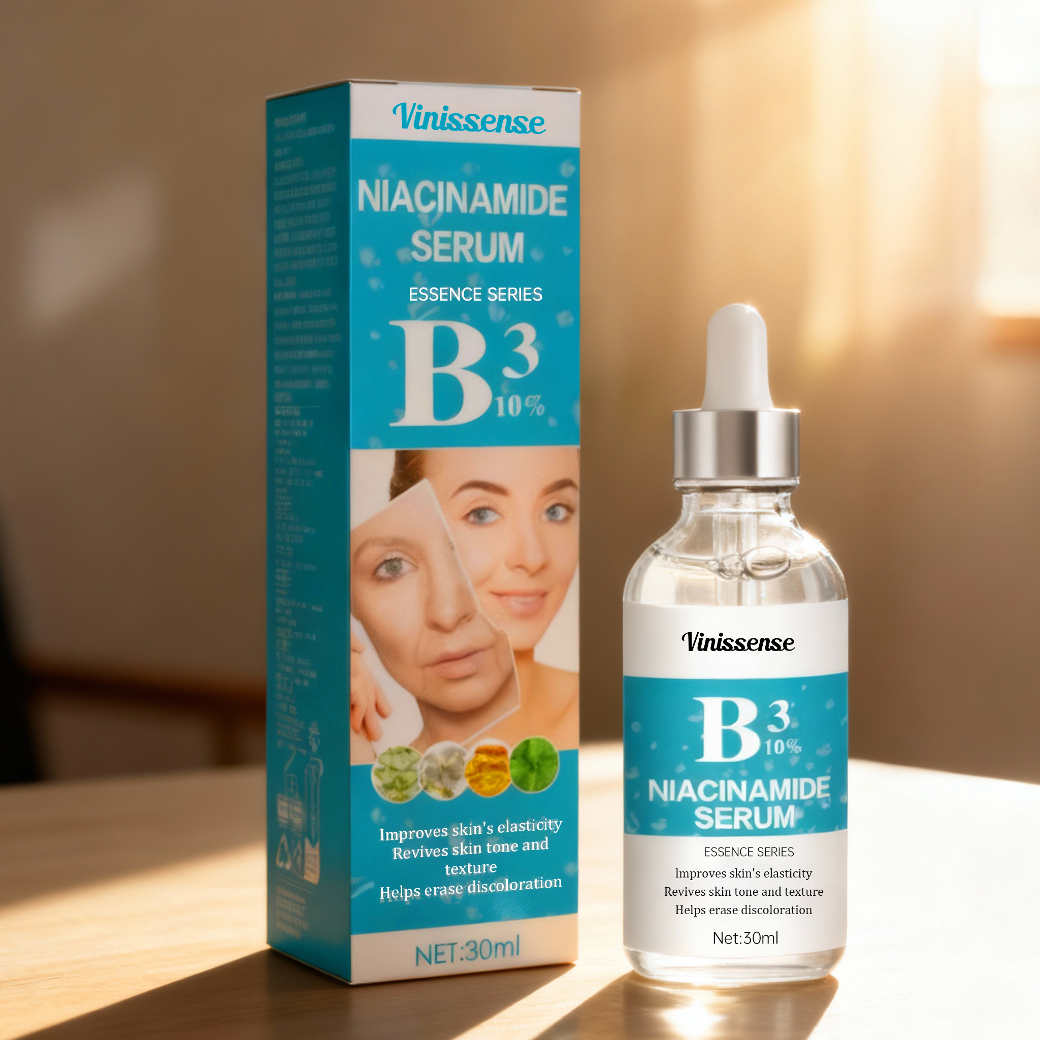 Whitening Serum Nicotinamide & Vitamin C Infused Hydrating Moisture Soft Facial Skin Care for Oily Skin